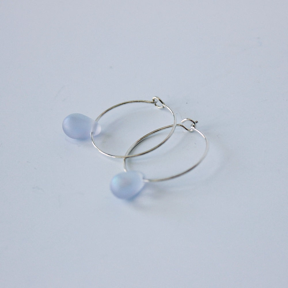 Lilac Silver Teardrop Earrings