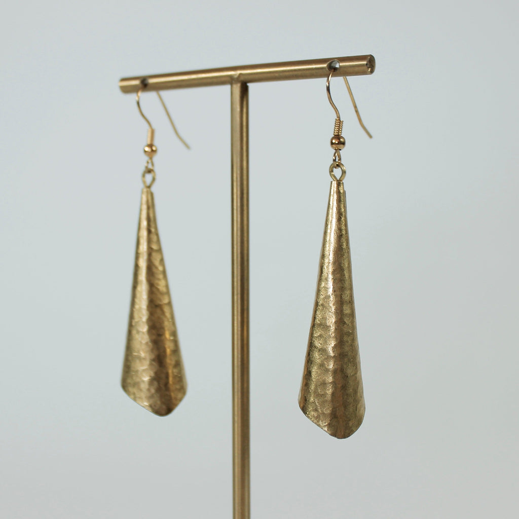 Brass Large Cone Earrings