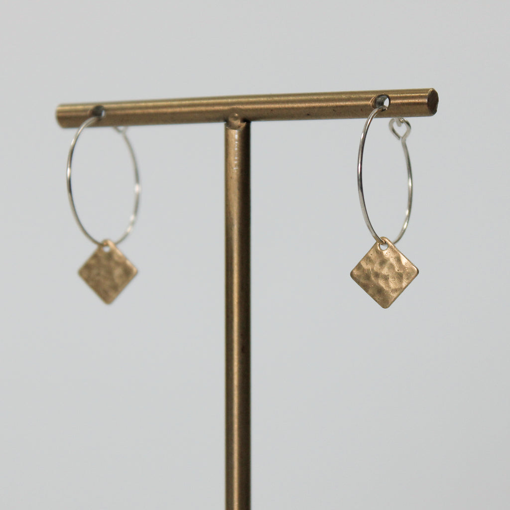 Small Assorted Shape Brass Earrings Diamond