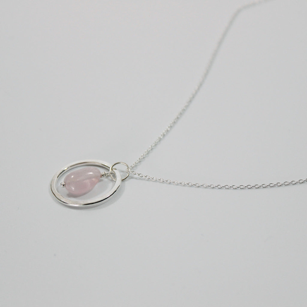 Rose Quartz Semi-Precious Nugget Necklace