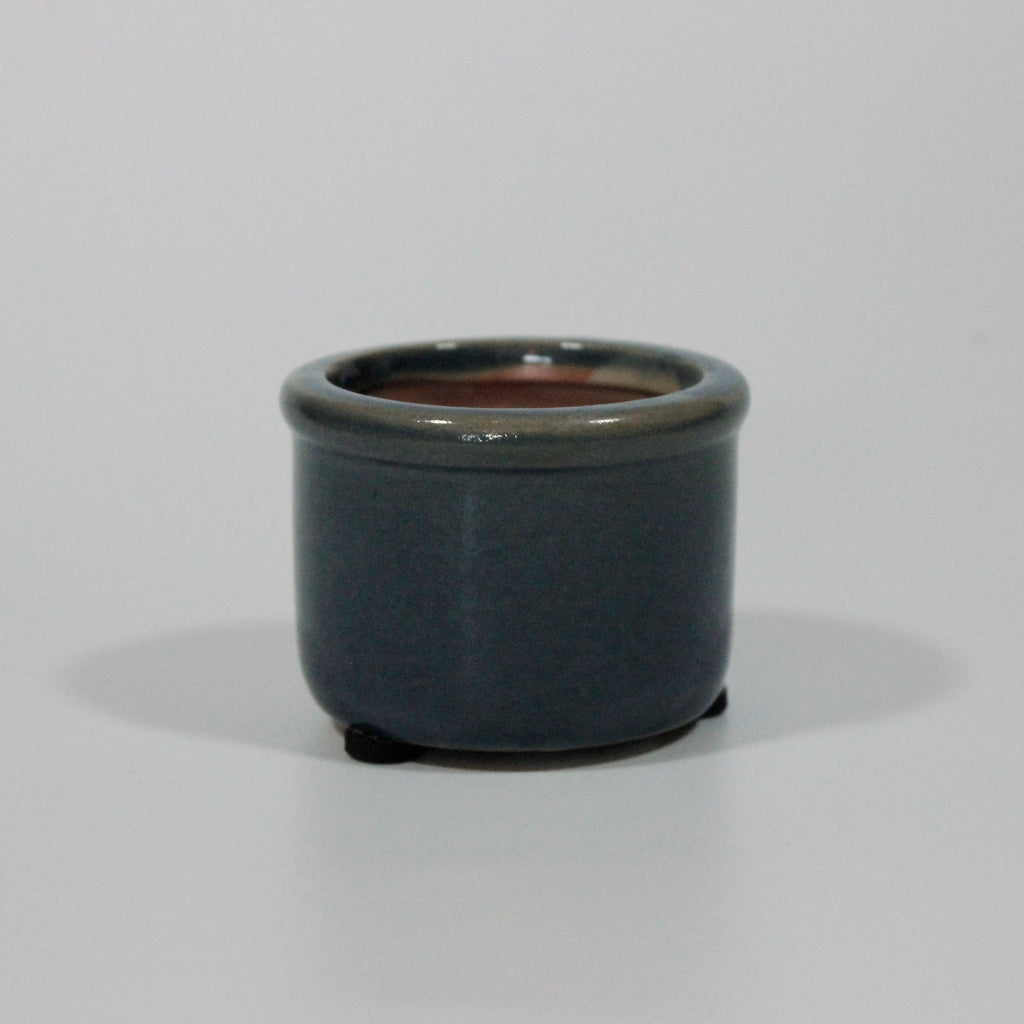 Blue Hilda Mini Pot with Crackled Surface