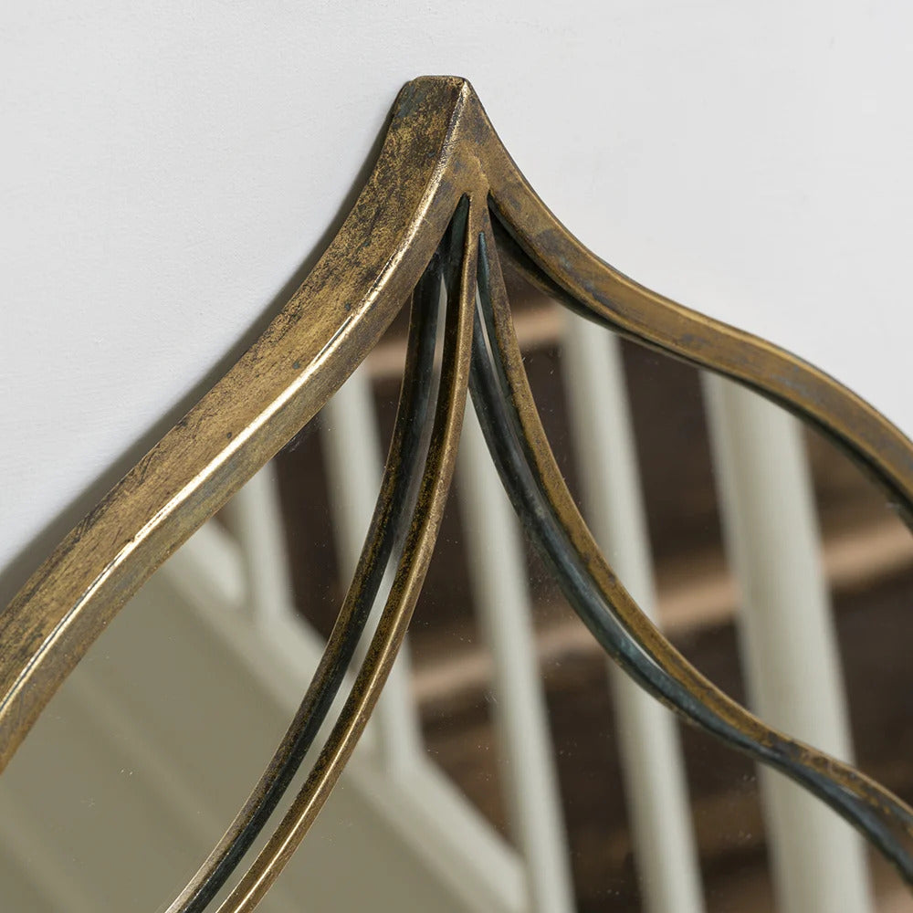 Elegant Antique Brass Moroccan Style Mirror - MQ21023 - Uneeka