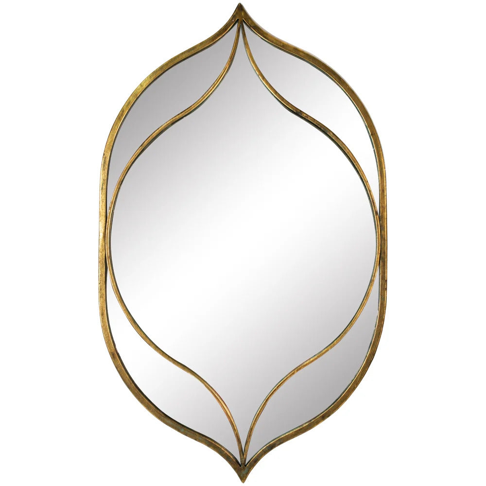 Elegant Antique Brass Moroccan Style Mirror - MQ21023 - Uneeka