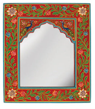 Hand Painted Peacock Wall Mirror