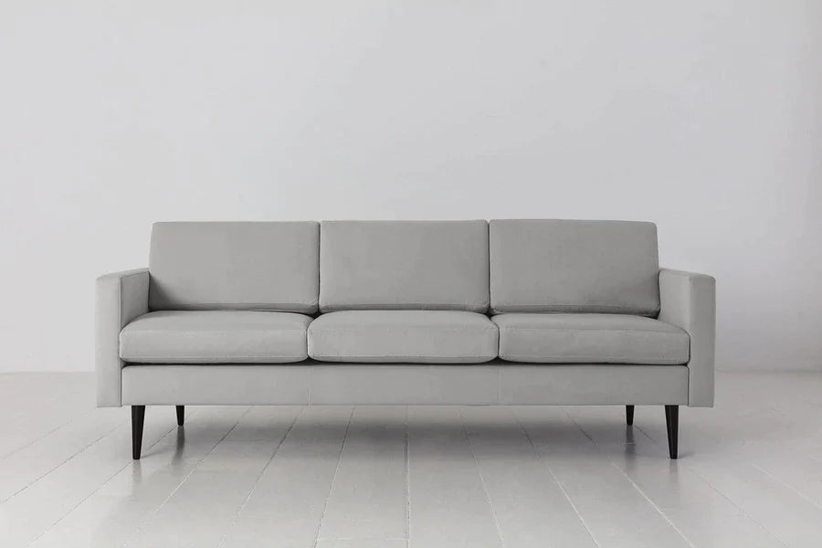 Swyft Model 01 3 Seater Sofa - Light Grey Velvet