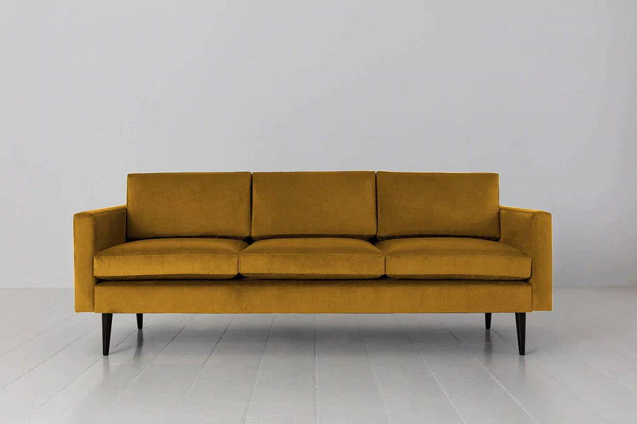 Model 01 3 seater Sofa in - Mustard Velvet