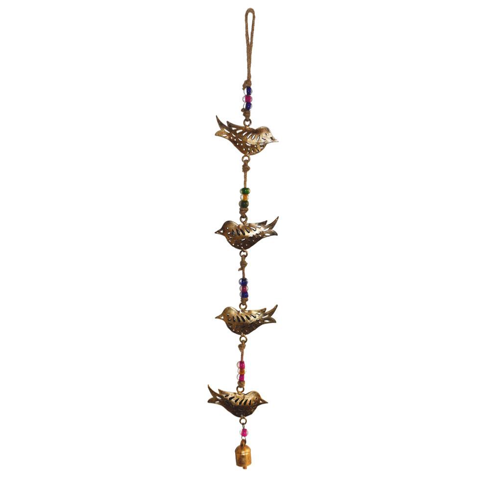 Brass Chime with Four Birds