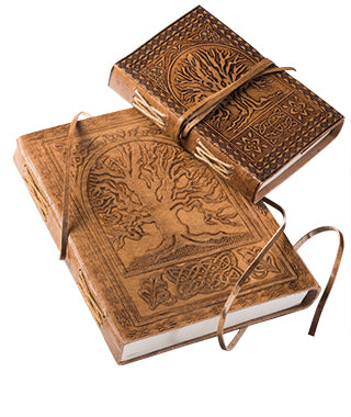 Tree of Life Embossed Leather Notebook
