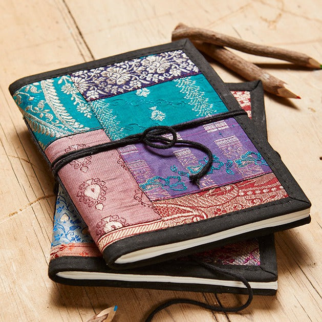 Brocade Covered Handmade Paper Notebook Large