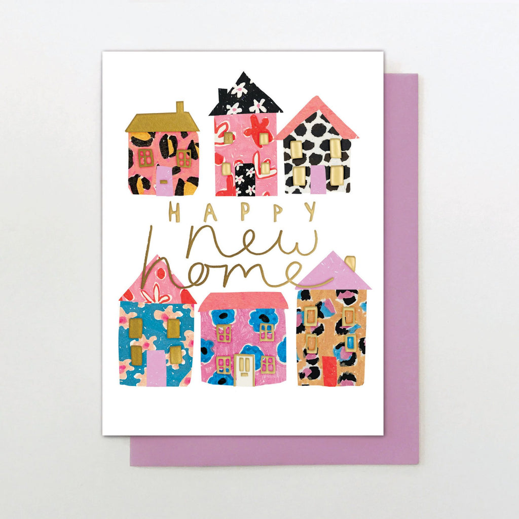 Floral Houses New Home Greetings Card