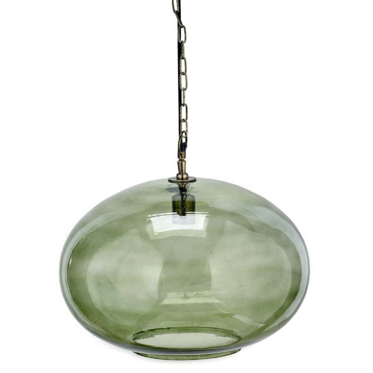 Large Otoro Green Smoke Glass Pendant