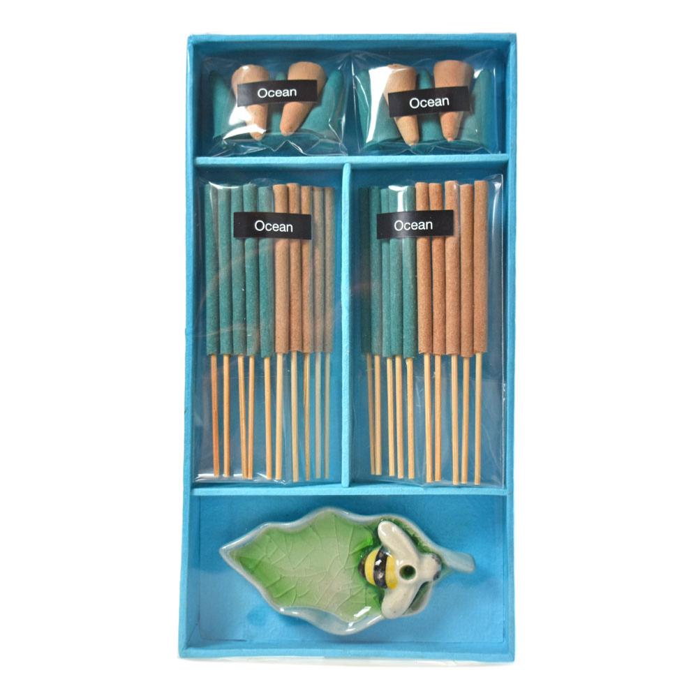 Incense Gift Set With Bee Shaped Incense Holder Ocean