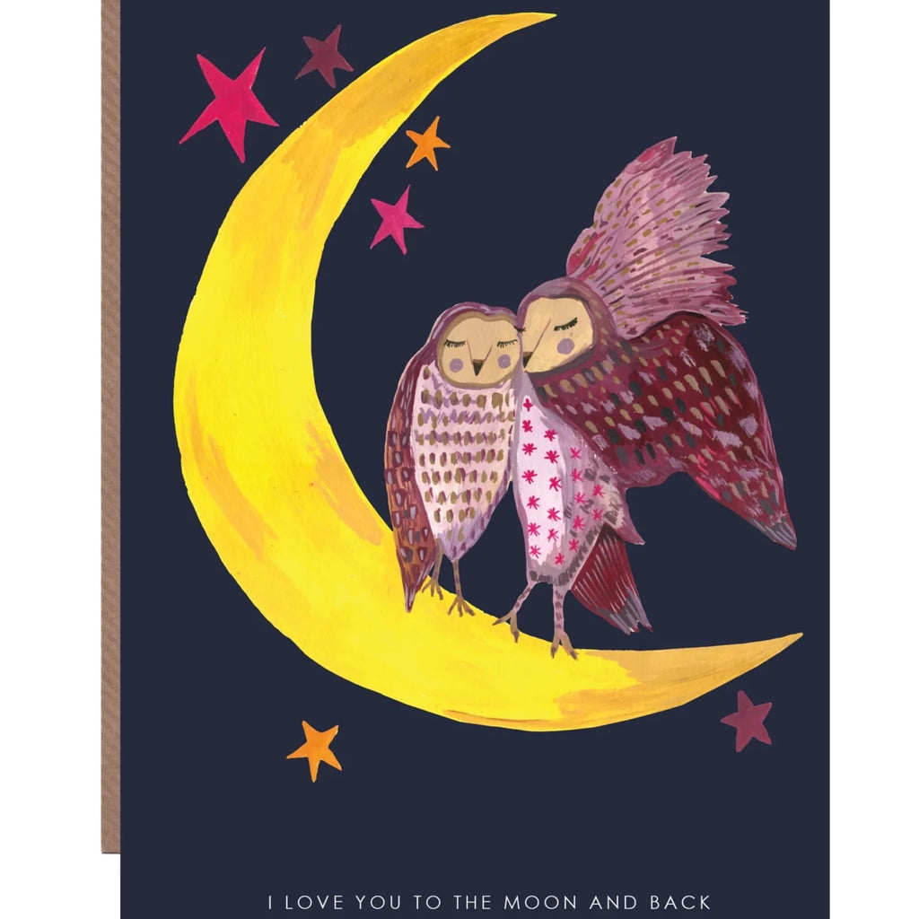 Owls Love You To The Moon And Back Greetings Card