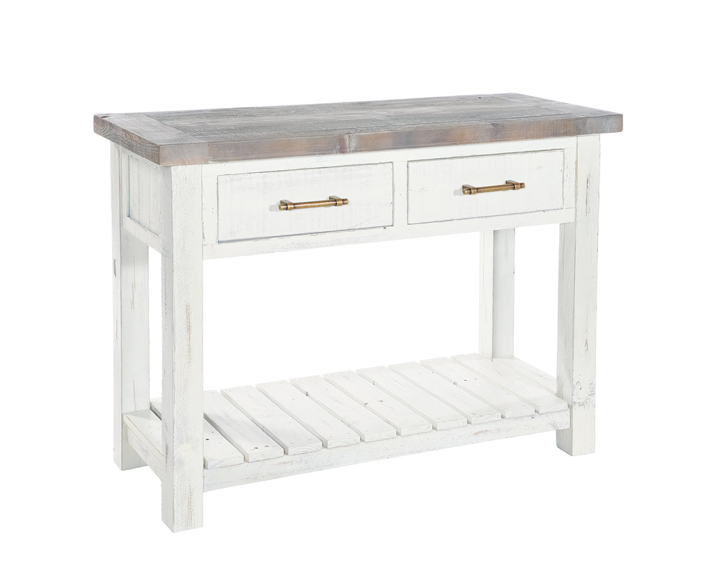 Seaside Chic Console Table with Drawers, Rowico Purbeck Truffle Console Table with Drawers