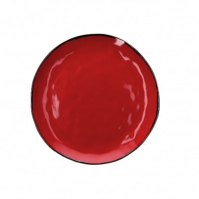 Brightly Coloured Ceramic Dinner Plate Red