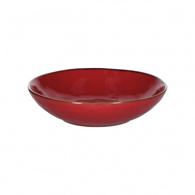 Brightly Coloured Ceramic Soup Plate Red