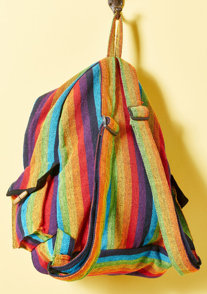 Rainbow Strip Gheri Backpack back of the bag 