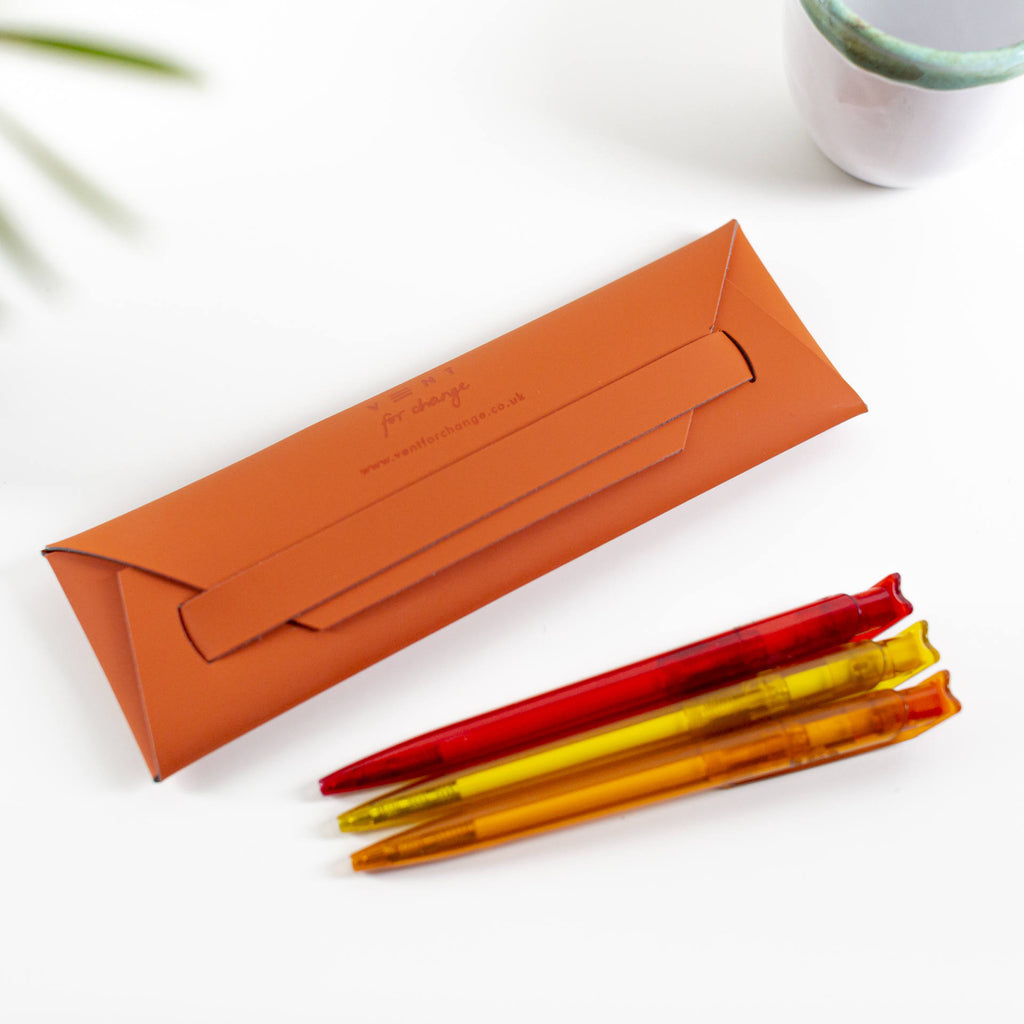 ReLeather Make a Mark Pen Pouch Reverse side, easy close via a starp around the opening