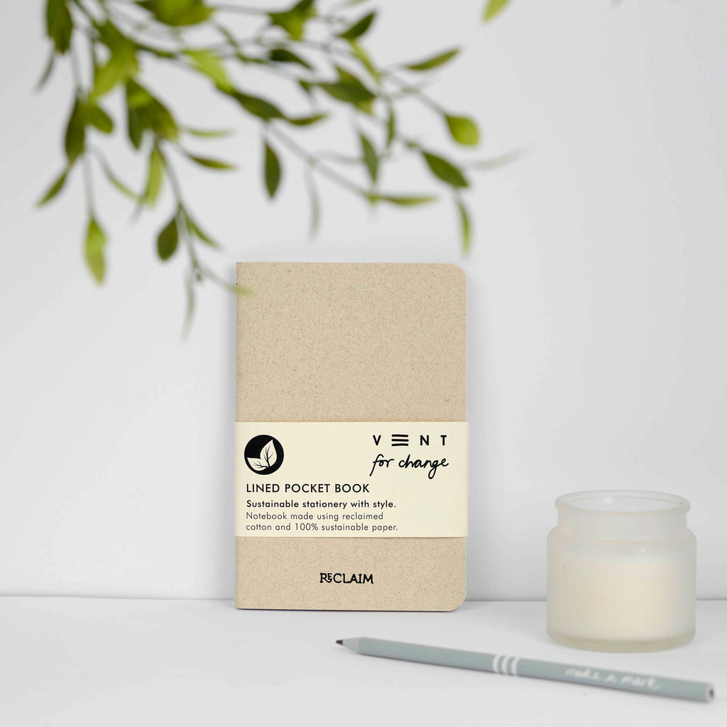 Reclaimed Cotton Pearl A6 Lined Notebook