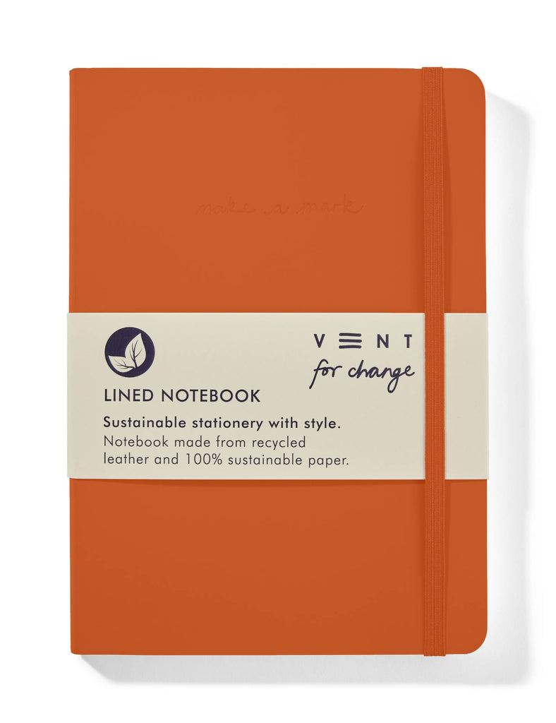 'Make a Mark' A5 Leather Notebook Orange