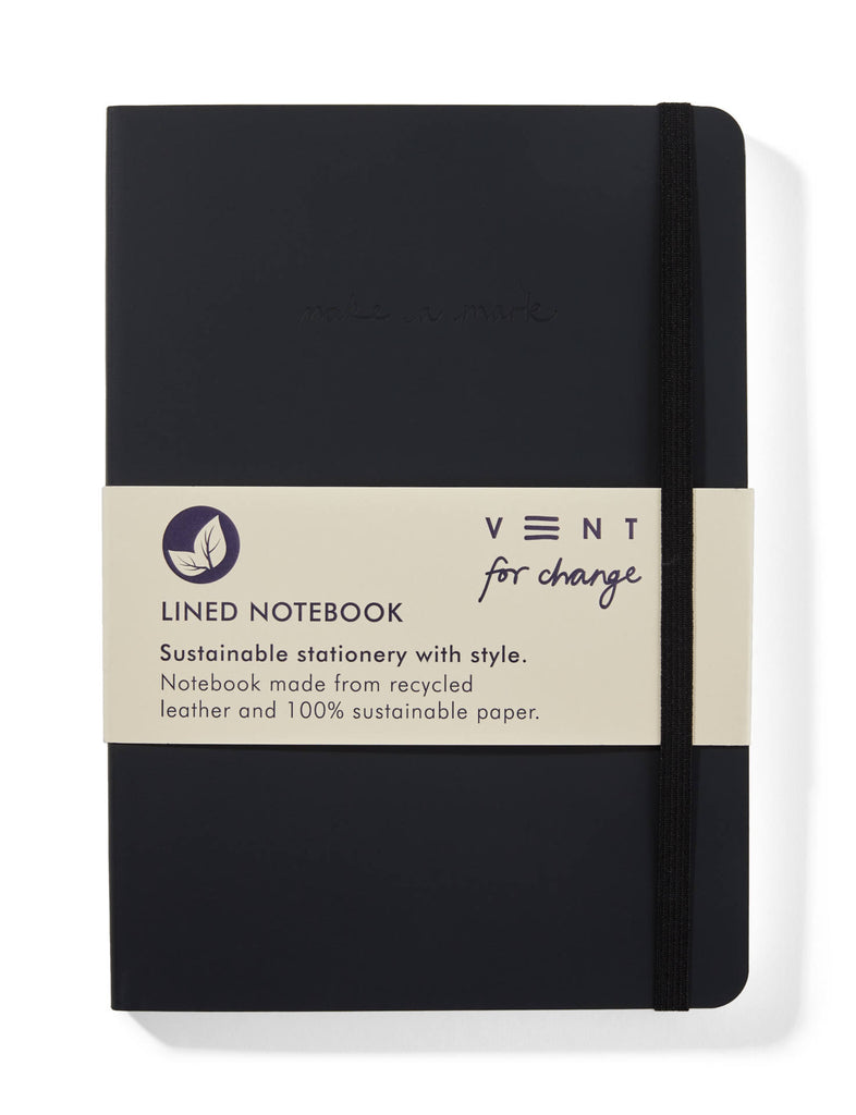 'Make a Mark' A5 Leather Notebook Black