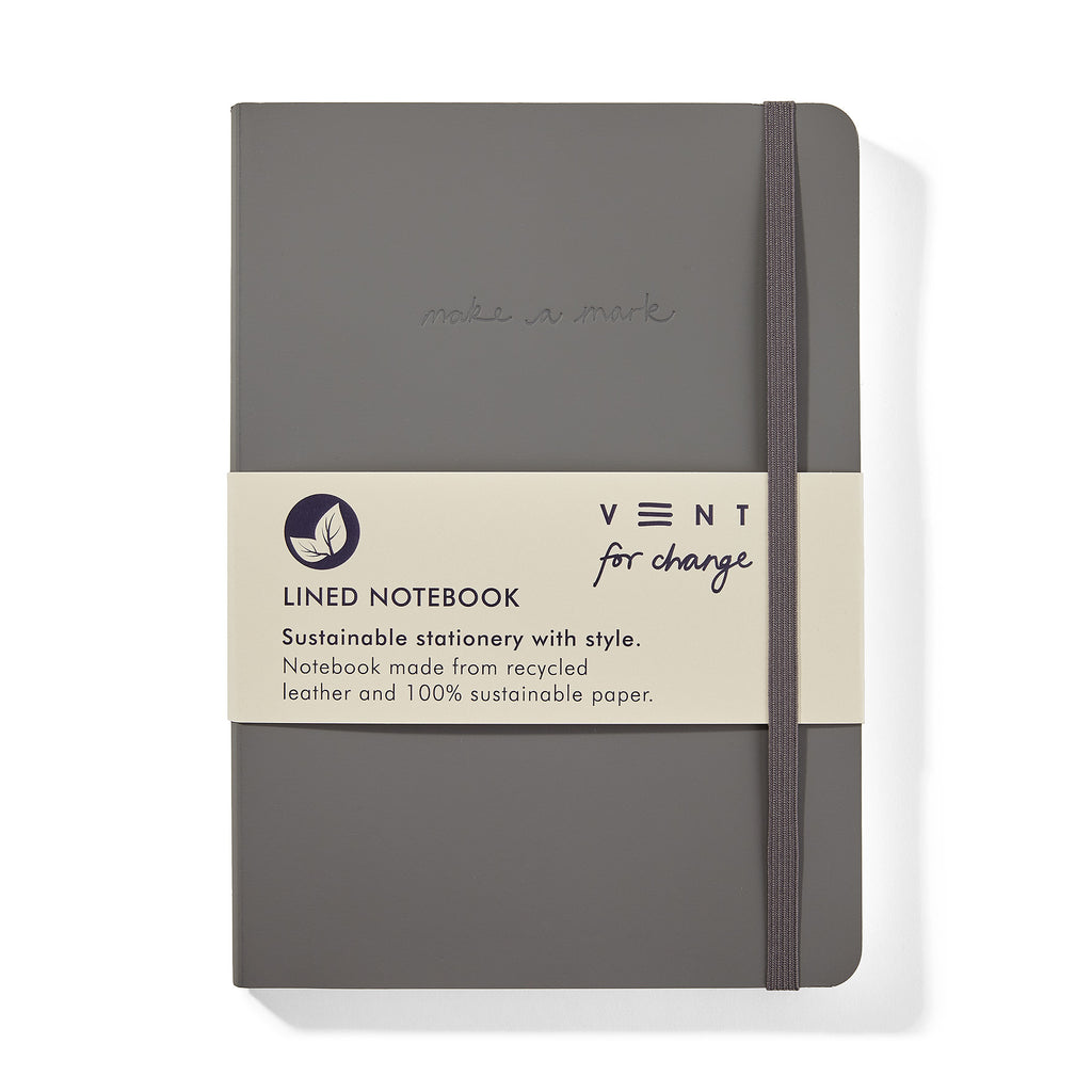 'Make a Mark' A5 Leather Notebook Grey