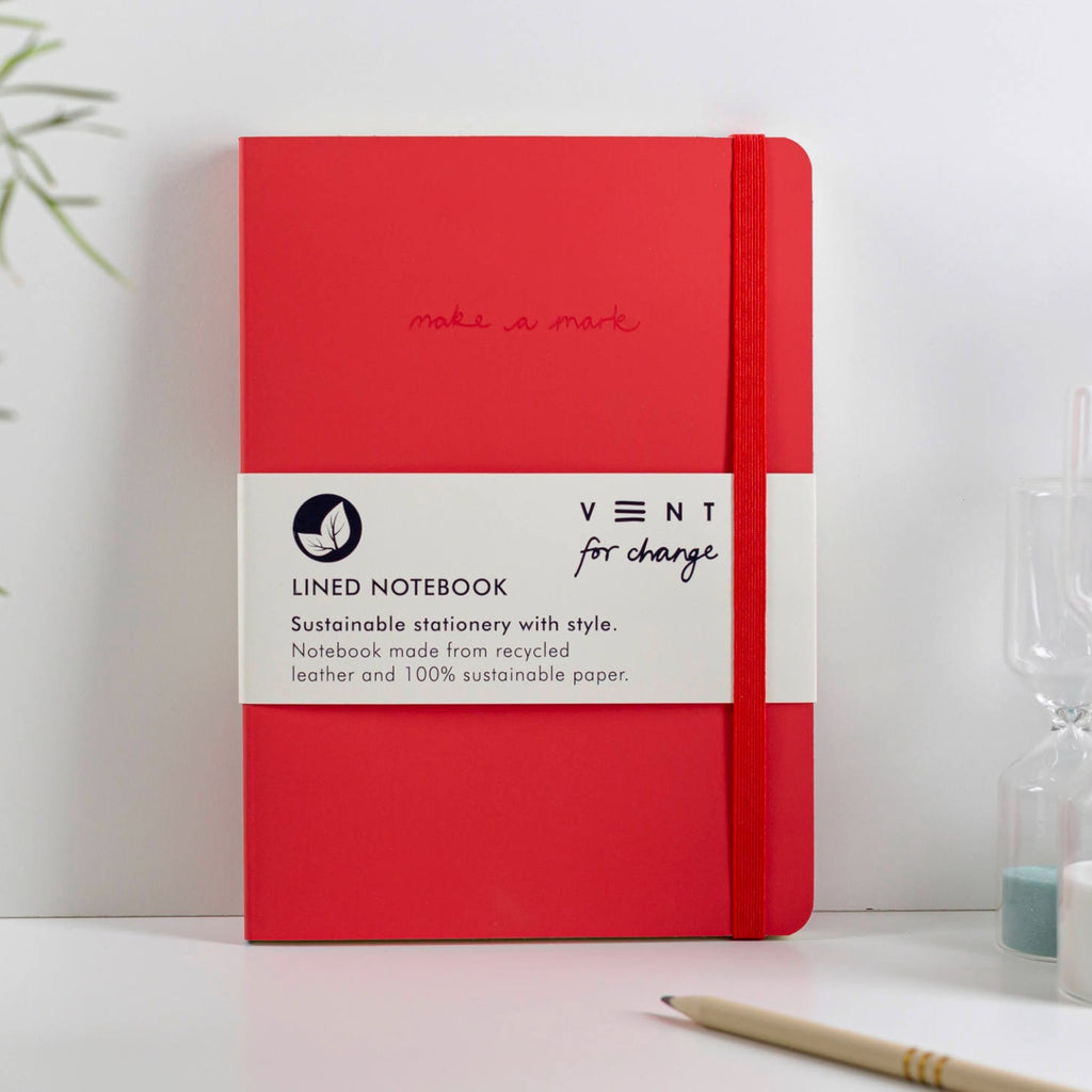 'Make a Mark' A5 Leather Notebook Red