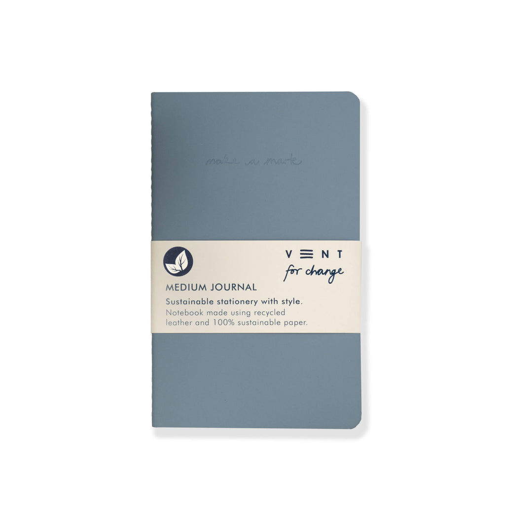 'Make a Mark' A5 Medium Leather Notebook Blue