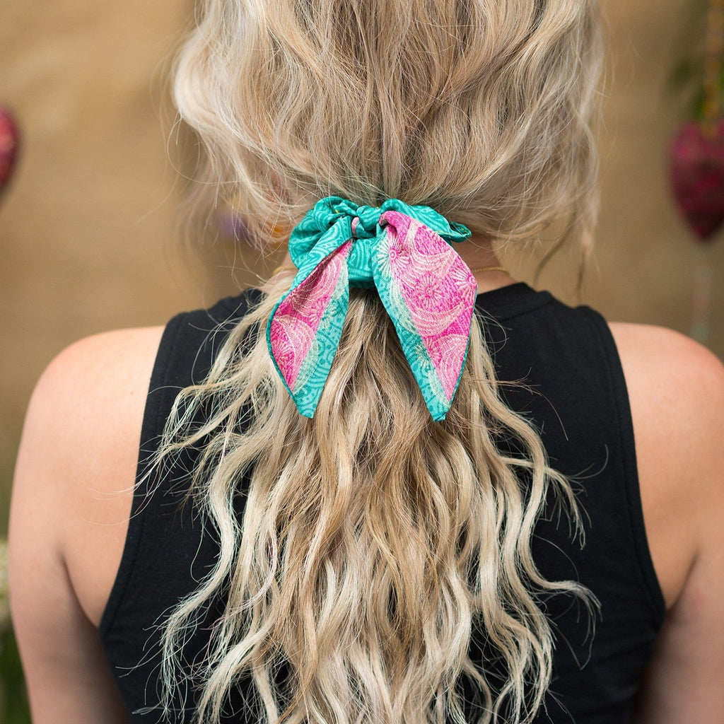 Recycled Sari Scrunchie with Tie
