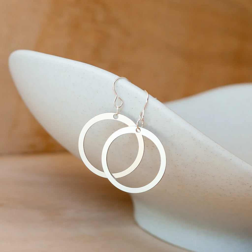 Recycled Sterling Silver Circle Earrings