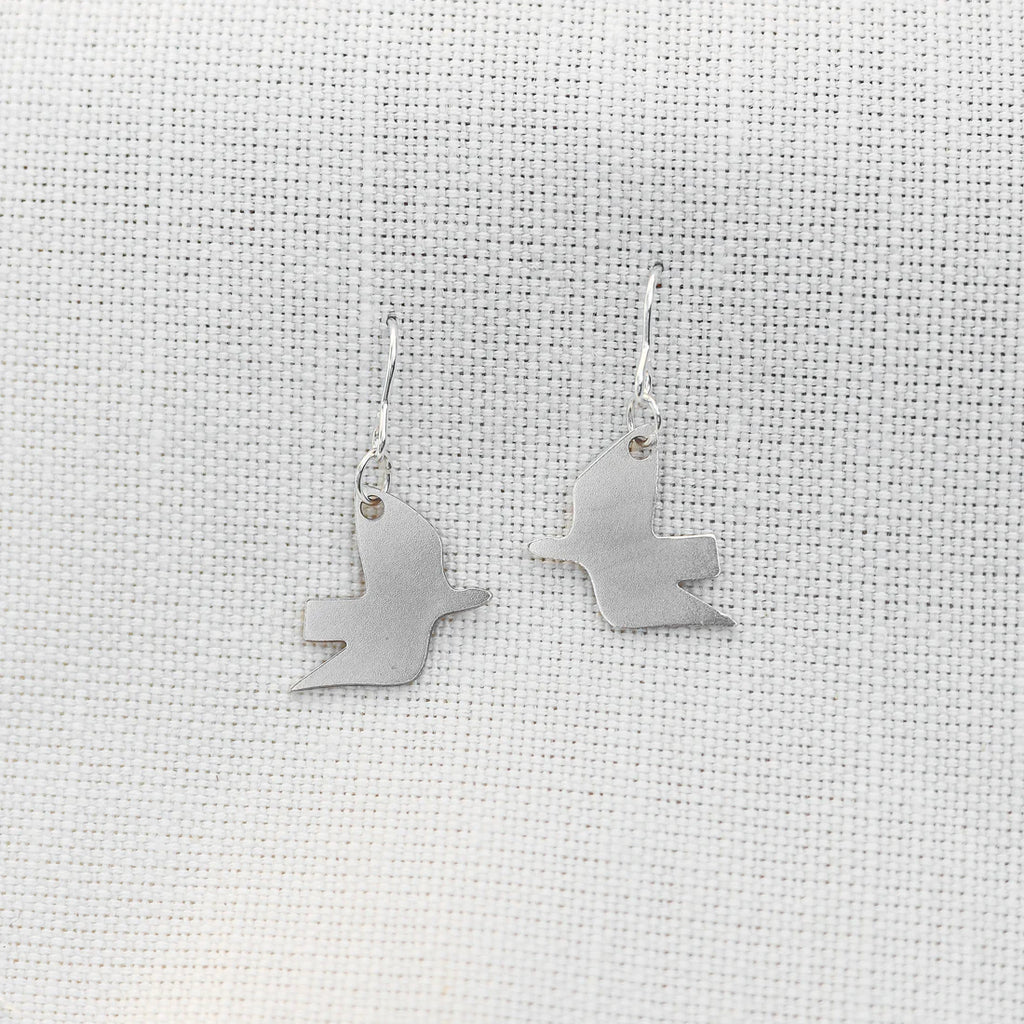 Recycled Sterling Silver Dove Earrings