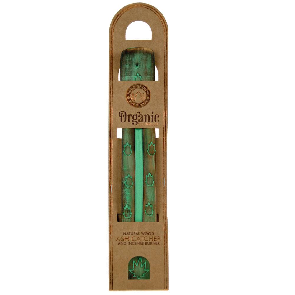 Painted Wooden Incense Holder Green Hands