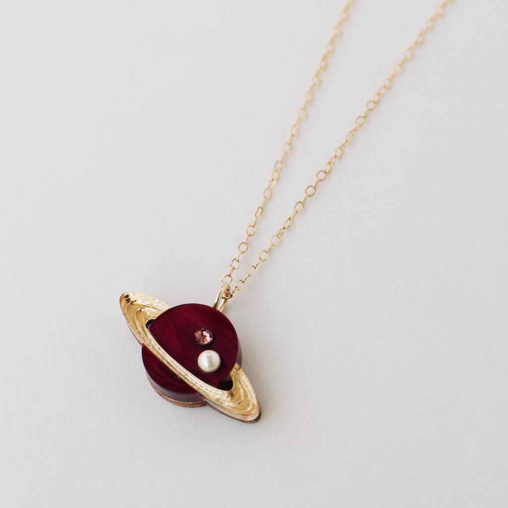 Saturn Gold Necklace