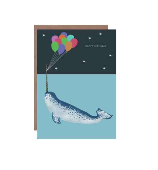 Narwhal Birthday Card 