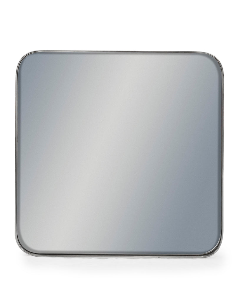 classic square mirror with a curved edge
