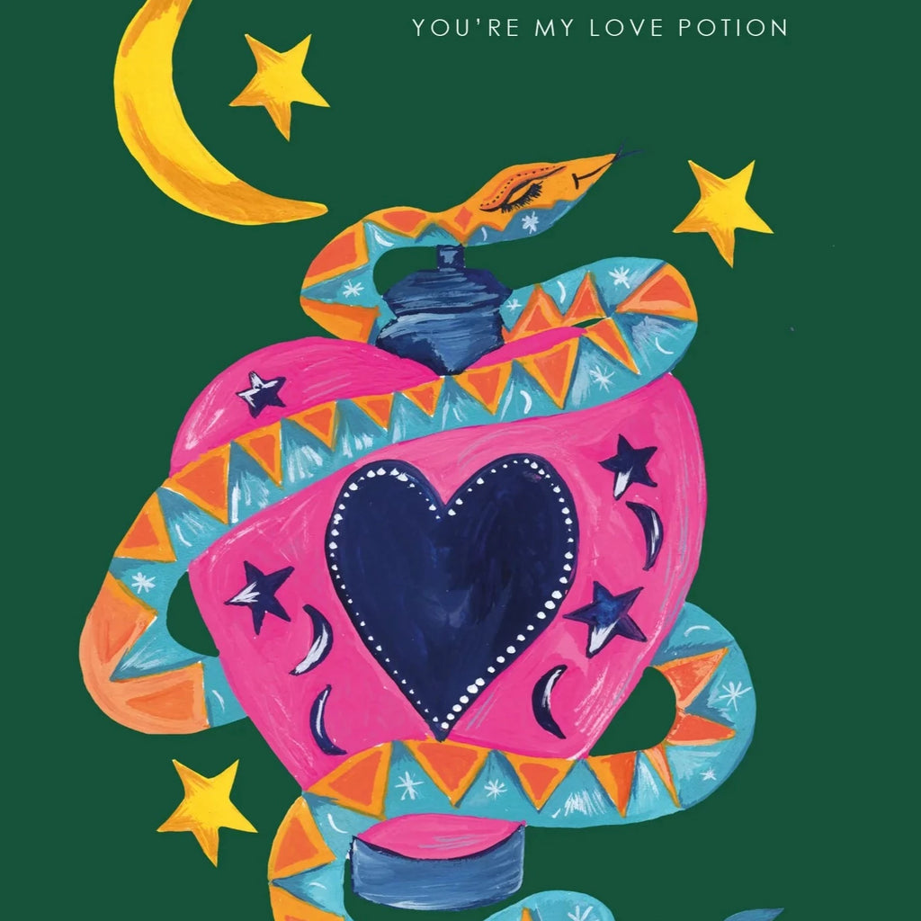 Snake Love Potion Greetings Card
