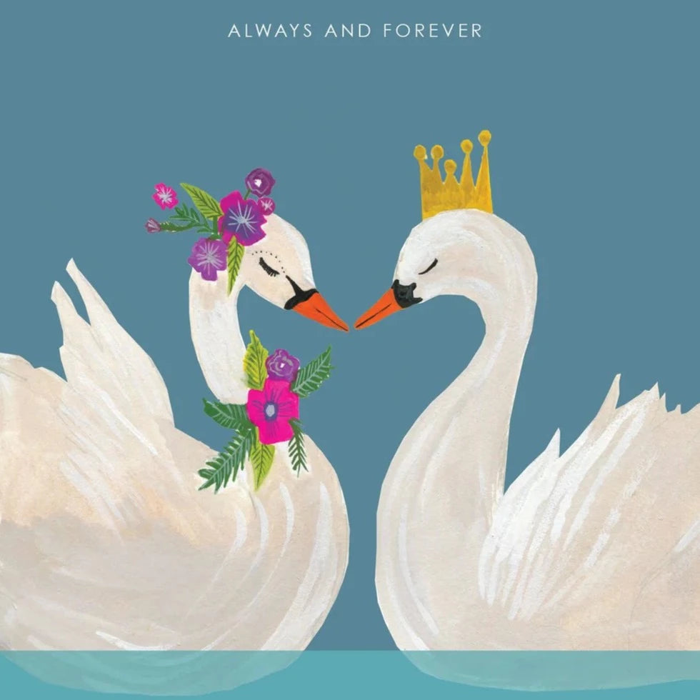 Swan Always and Forever Greetings Card