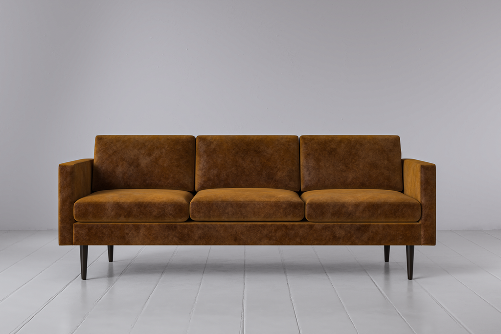 Swyft Model 01 3 Seater Sofa - Ochre Mottled Velvet