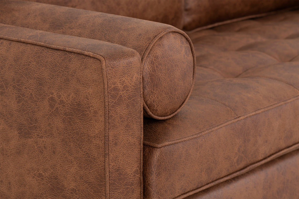 Swyft Model 02 2 Seater Sofa - Chestnut Faux Leather Arm