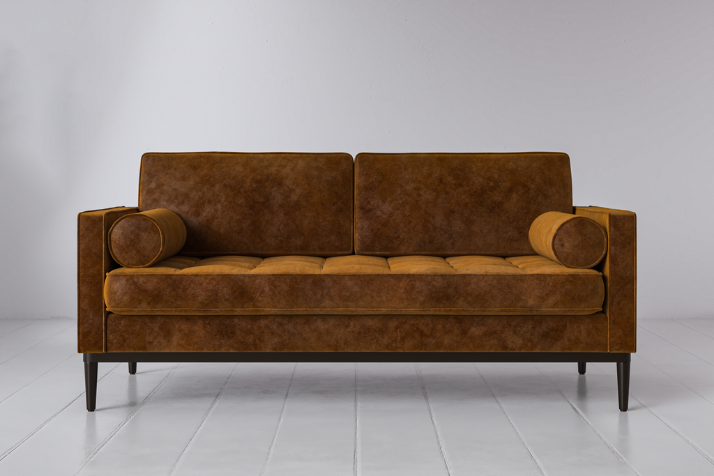 Swyft Model 02 2 Seater Sofa - Ochre Mottled Velvet