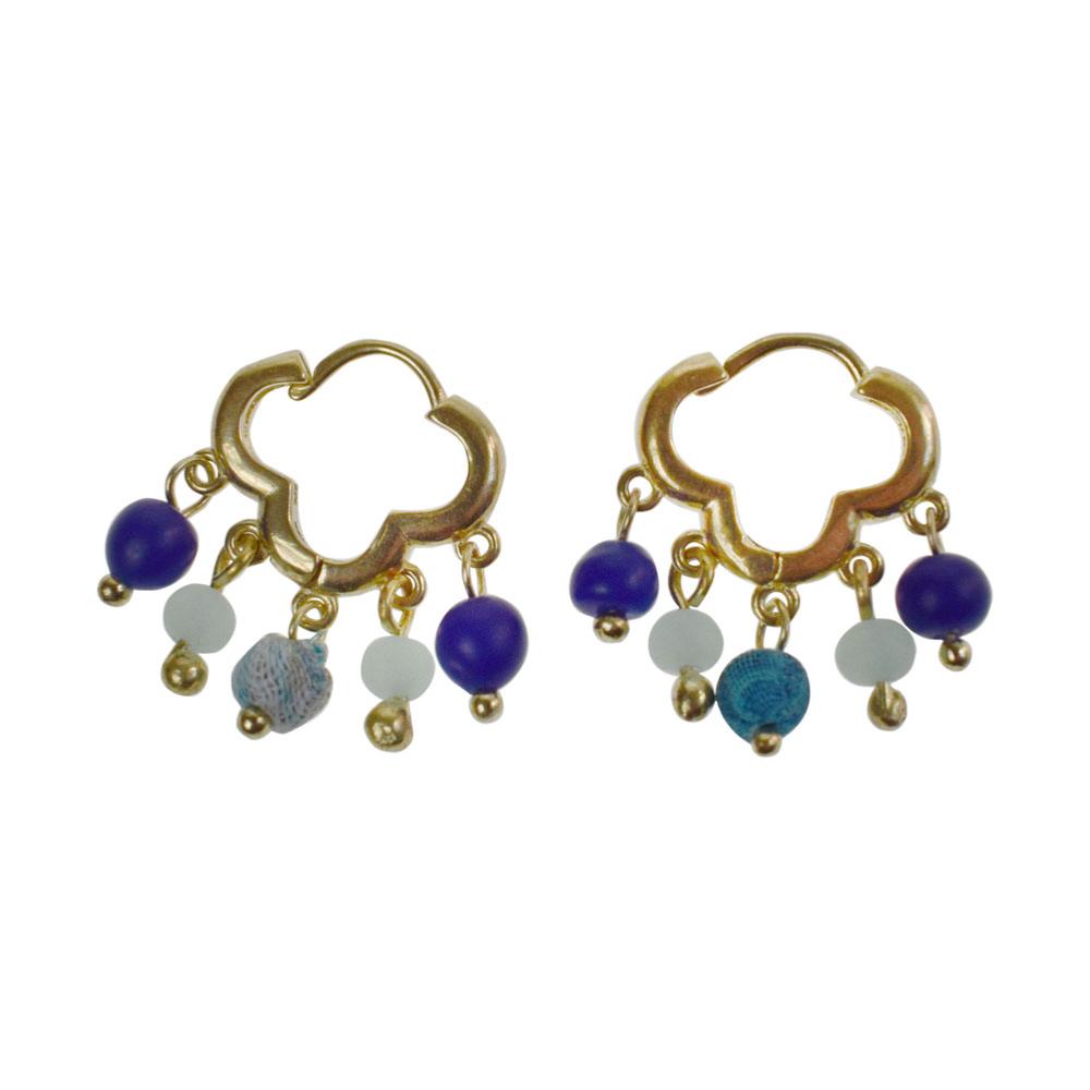 Blue Tones Hanging Bead Earrings