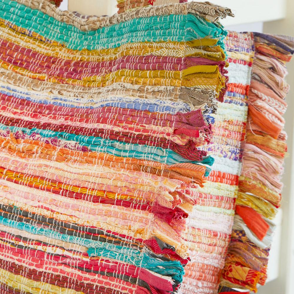 Multicoloured Recycled Sari Rag Chindi Tote Bag 2