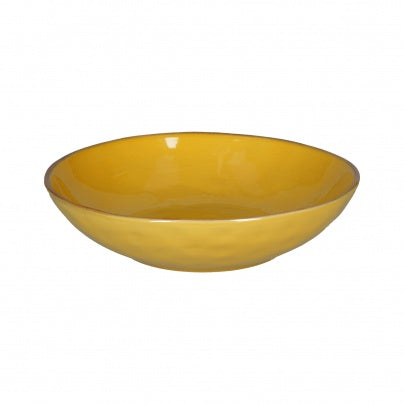 Brightly Coloured Ceramic Soup Plate Yellow