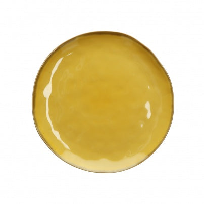 Brightly Coloured Ceramic Dinner Plate Yellow