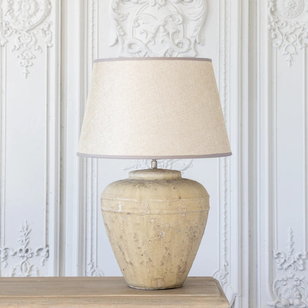 Natural Toned Ceramic Table Lamp with Taupe Shade