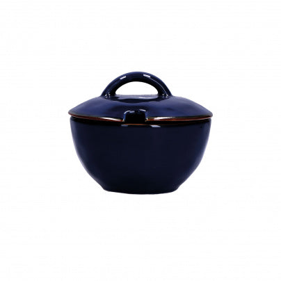 Brightly Coloured Ceramic Sugar Bowl Indigo Blue