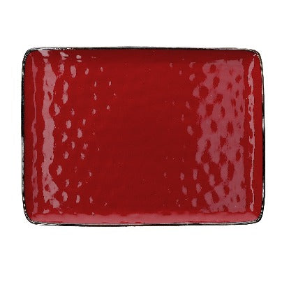 Ceramic Rectangular Tray (36 x 26.5) Red