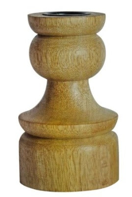 Natural Mango Wood Hand Carved Candlestick/Holder Style 1