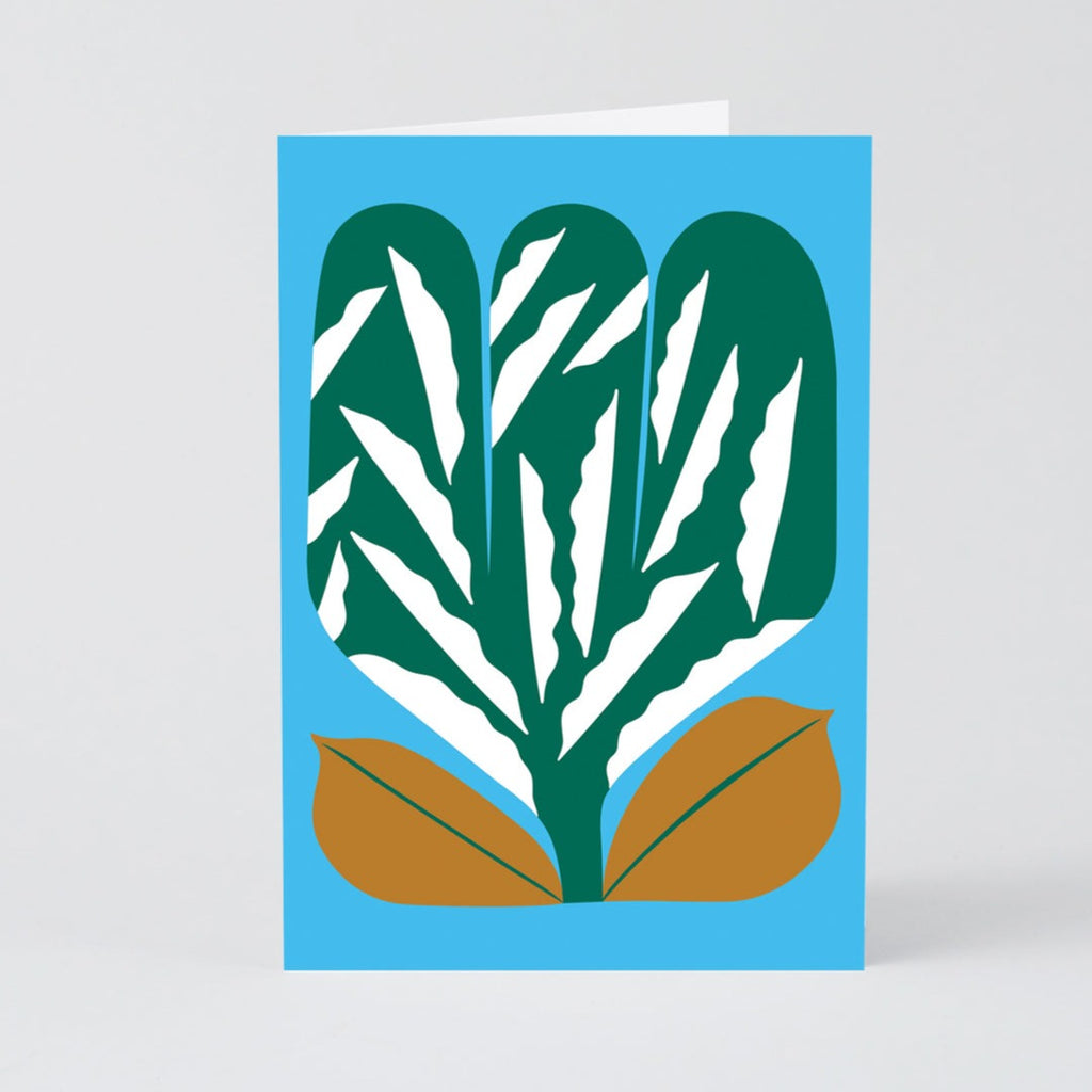 Green Flower Art Card*