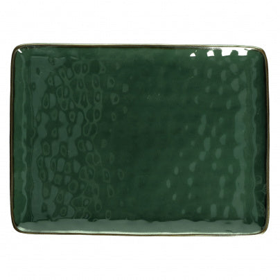 Ceramic Rectangular Tray (36 x 26.5) Forest Green